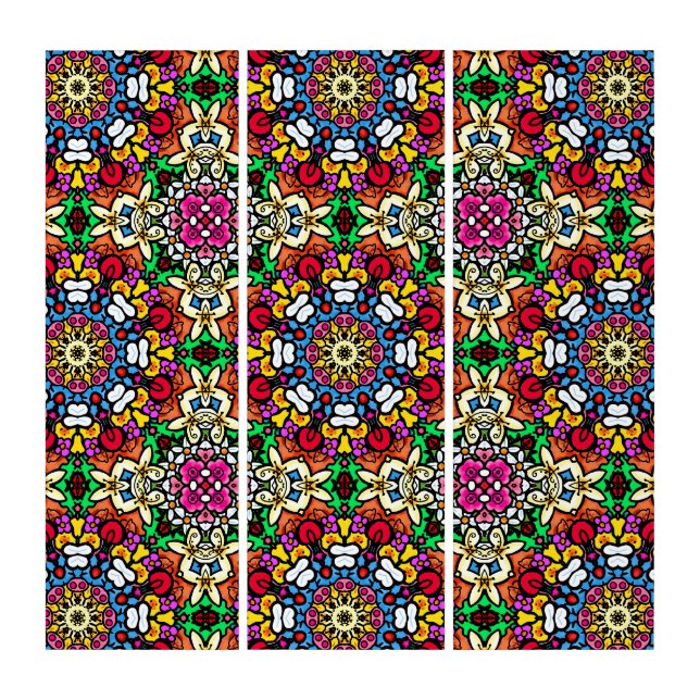 Groovy Funky Flower Power  Triptych (Front)