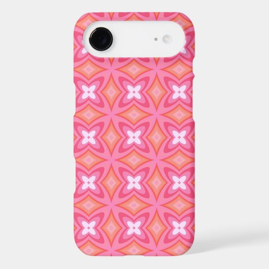 Groovy Funky Girly Pink Floral Butterfly Art Case-Mate iPhone Case (Back)