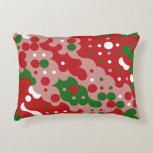 Groovy Funky Mod Retro Christmas Pattern Accent Pillow