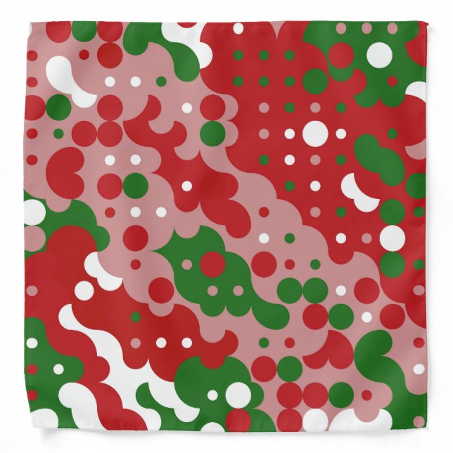 Groovy Funky Mod Retro Christmas Pattern Bandana (Front)