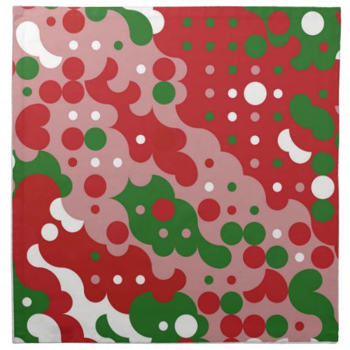 Groovy Funky Mod Retro Christmas Pattern Cloth Napkin