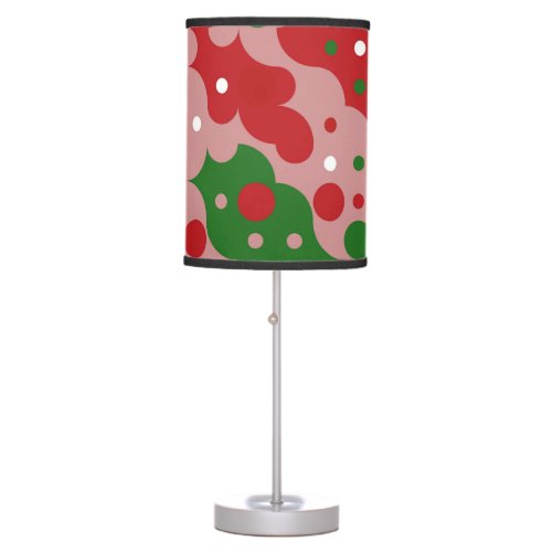 Groovy Funky Mod Retro Christmas Pattern Table Lamp