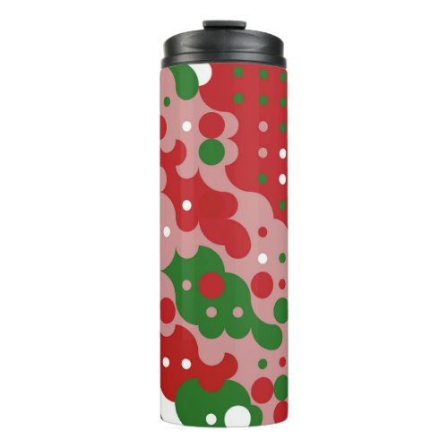 Groovy Funky Mod Retro Christmas Pattern Thermal Tumbler