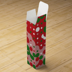 Groovy Funky Mod Retro Christmas Pattern Wine Box