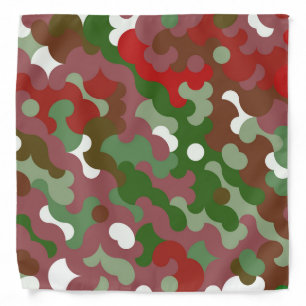 Groovy Funky Retro Boho Red and Green Christmas Bandana