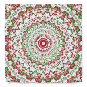 Groovy Funky Tie Dye Christmas Boho Hippie Mandala Bandana