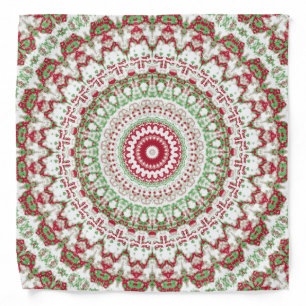 Groovy Funky Tie Dye Christmas Boho Hippie Mandala Bandana