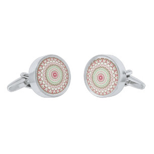 Groovy Funky Tie Dye Christmas Boho Hippie Mandala Cufflinks