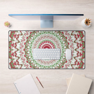 Groovy Funky Tie Dye Christmas Boho Hippie Mandala Desk Mat