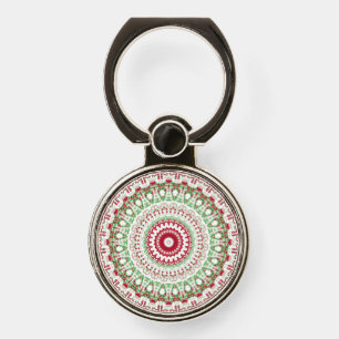 Groovy Funky Tie Dye Christmas Boho Hippie Mandala Phone Ring Stand