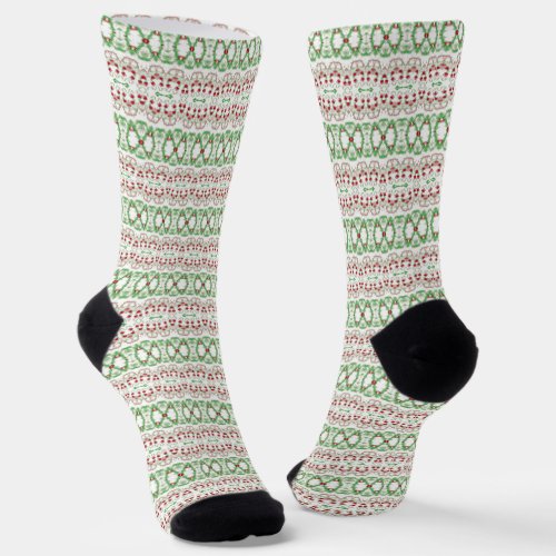Groovy Funky Tie Dye Christmas Boho Hippie Mandala Socks
