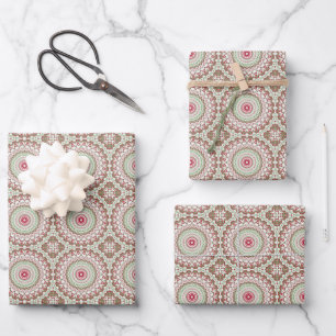 Groovy Funky Tie Dye Christmas Boho Hippie Mandala Wrapping Paper Sheets