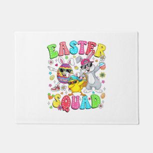 Groovy Funny Rabbit Egg Chick Easter Squad Day Men Doormat