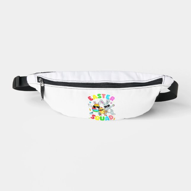 Groovy Funny Rabbit Egg Chick Easter Squad Day Men Fanny Pack (Front)