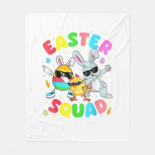 Groovy Funny Rabbit Egg Chick Easter Squad Day Men Fleece Blanket