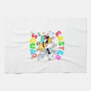 Groovy Funny Rabbit Egg Chick Easter Squad Day Men Kitchen Towel