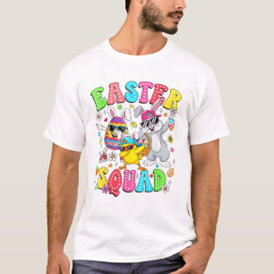 Groovy Funny Rabbit Egg Chick Easter Squad Day Men T-Shirt