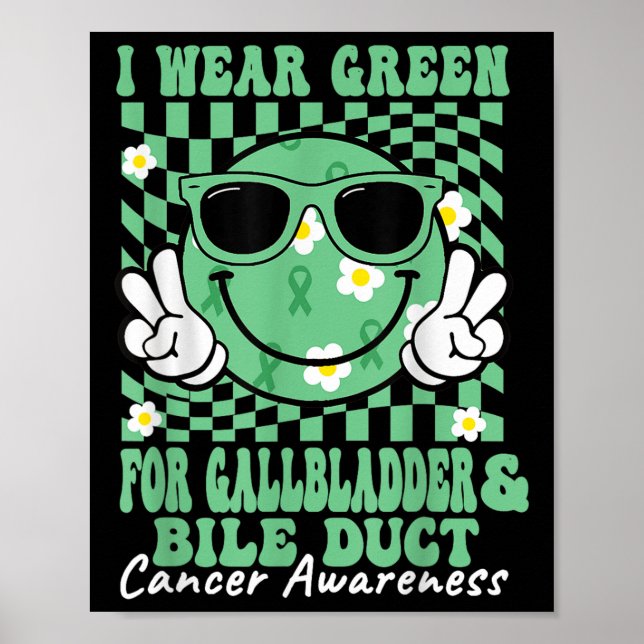 Groovy Gallbladder And Bile Duct Cancer Awareness  Poster (Front)