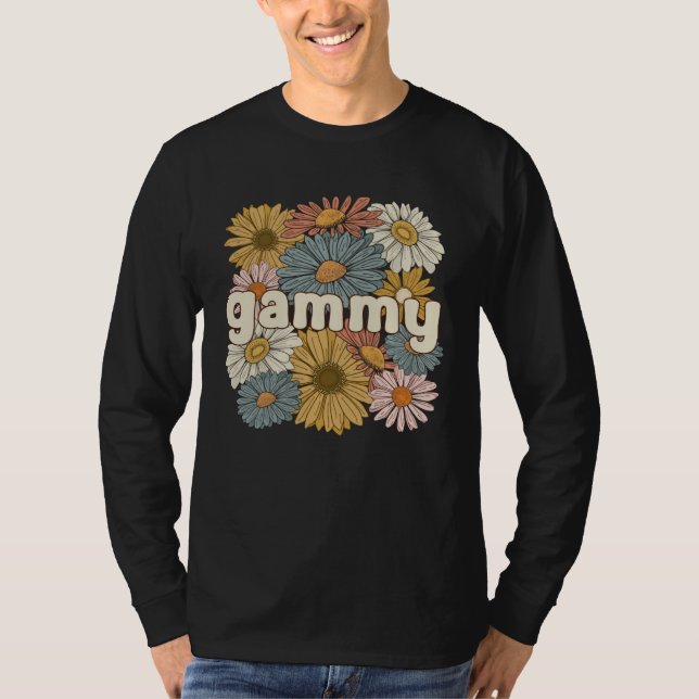 Groovy Gammy Grandmother Flowers Gammy Grandma T-Shirt (Front)
