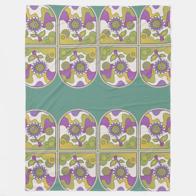 Groovy Garden Fleece Blanket (Front)