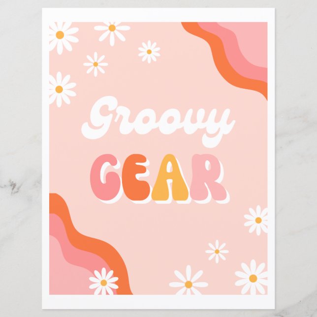 Groovy Gear Sign | Groovy Party Station Sign (Front)