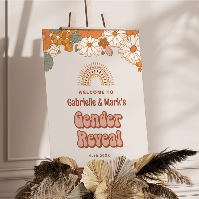 Groovy Gender Reveal Welcome Sign (Creator Uploaded)
