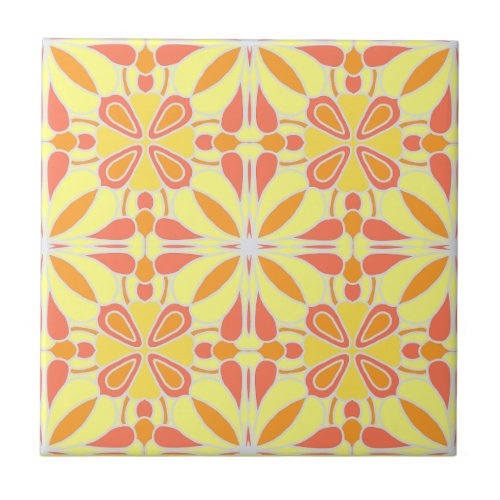 Groovy Geometric 70s Ceramic Tile