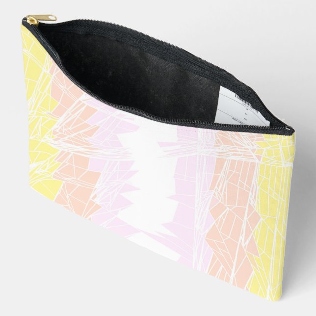 Groovy Geometric Abstract Pangender Pride Flag Accessory Pouch (Open)