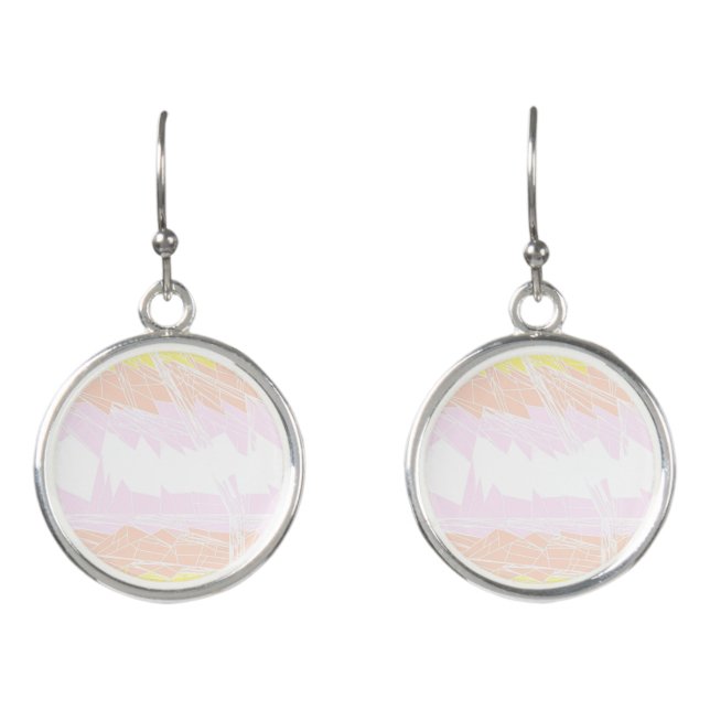 Groovy Geometric Abstract Pangender Pride Flag Earrings (Front)
