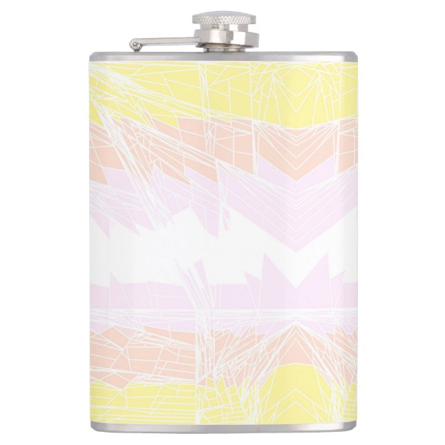 Groovy Geometric Abstract Pangender Pride Flag Flask (Front)