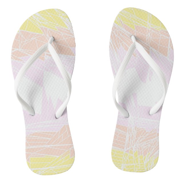 Groovy Geometric Abstract Pangender Pride Flag Flip Flops (Footbed)