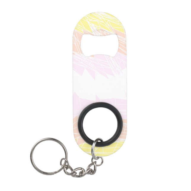 Groovy Geometric Abstract Pangender Pride Flag Keychain Bottle Opener (Front)