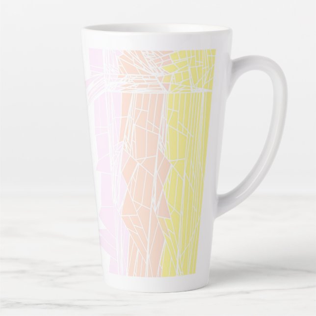 Groovy Geometric Abstract Pangender Pride Flag Latte Mug (Right)