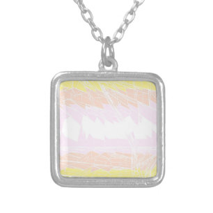 Groovy Geometric Abstract Pangender Pride Flag Silver Plated Necklace