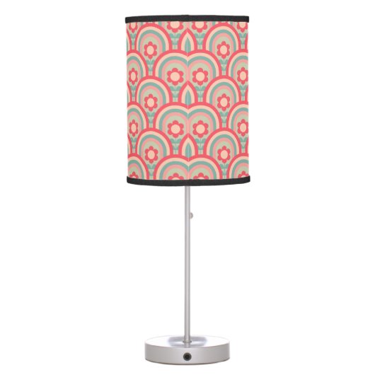 Groovy Geometric Floral Table Lamp (Back)