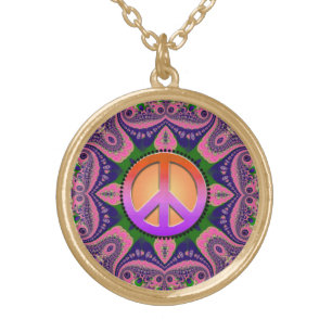 Groovy Geometry Peace Sign Necklace