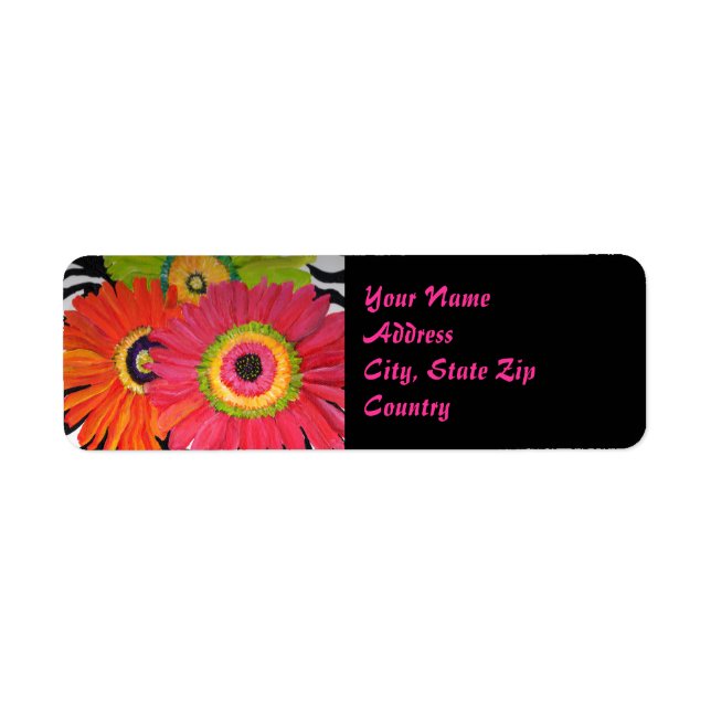 Groovy Gerbera Daisy Label (Front)