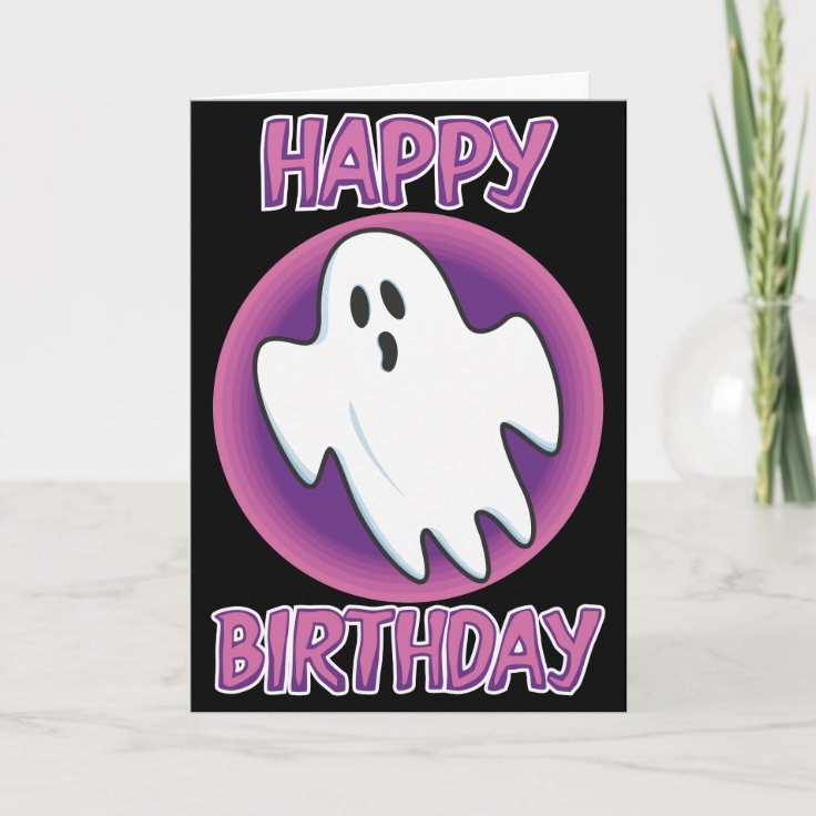 Groovy Ghost Birthday Card | Zazzle