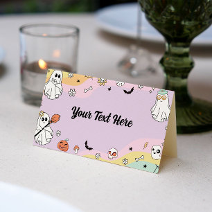Groovy Ghost Birthday Place Card