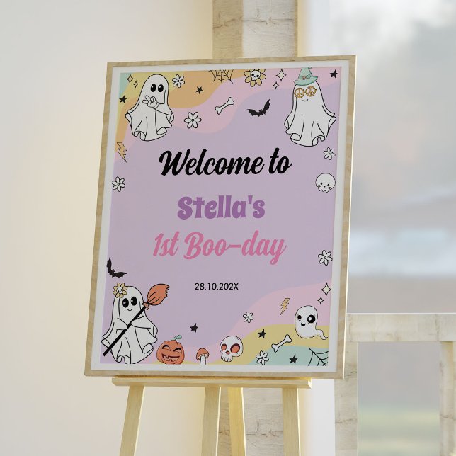 Groovy Ghost Birthday Welcome Sign (Creator Uploaded)