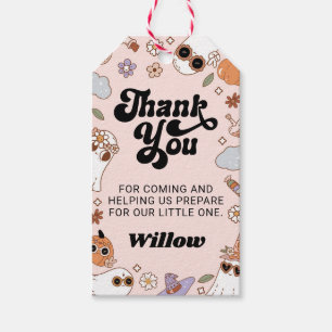Groovy Ghost Halloween Baby Shower Thank You Favor Gift Tags