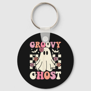 Groovy Ghost Halloween Ghost Costume Retro Groovy  Keychain