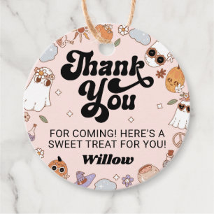 Groovy Ghost Halloween Party Thank You Favor Tags