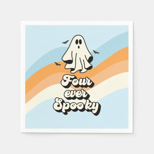 groovy Ghost retro Halloween Four Ever Spooky Napkins