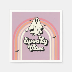 groovy Ghost retro Halloween Spooky Vibes Birthday Napkins