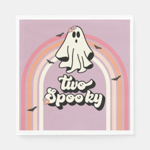 groovy Ghost retro Halloween Two Spooky Birthday Napkins