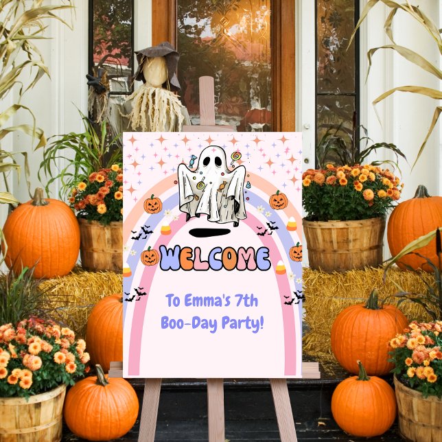 Groovy Ghost Trick or Treat Halloween Birthday  Foam Board (Creator Uploaded)