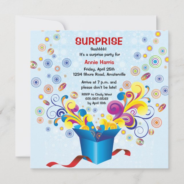 Groovy Gift Box Invitation (Front)