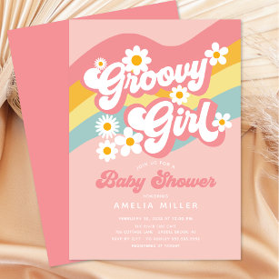 Groovy Girl Baby Shower Invitation