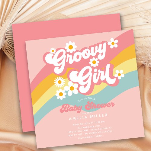 Groovy Girl Baby Shower Invitation